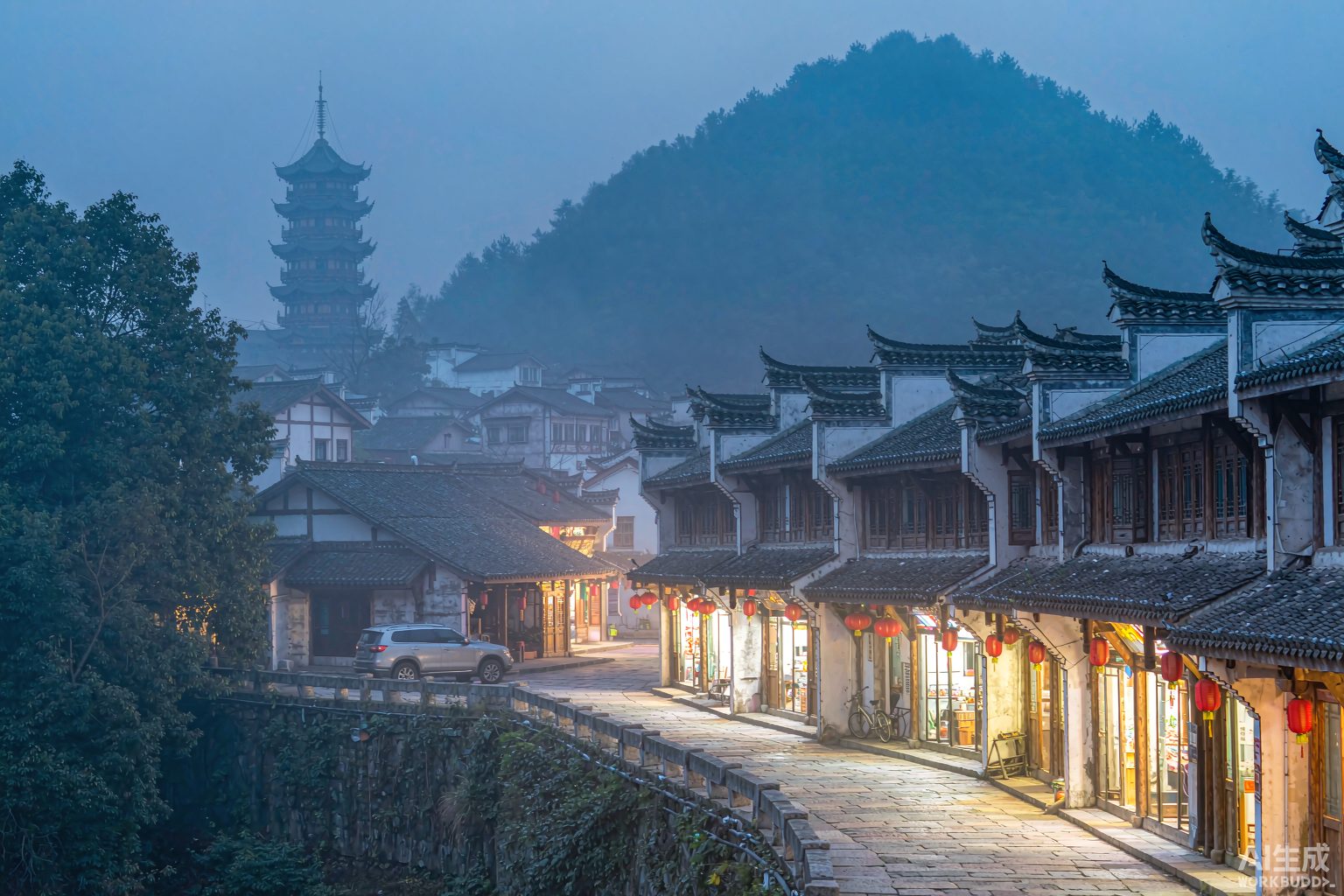 葛仙村唐风街区夜景(示意图)