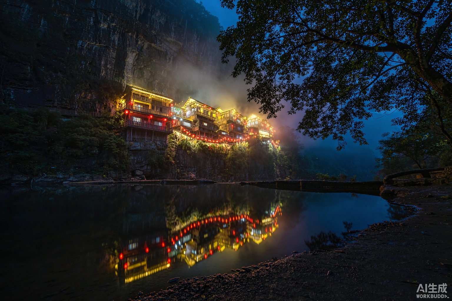 望仙谷夜景灯火(示意图)